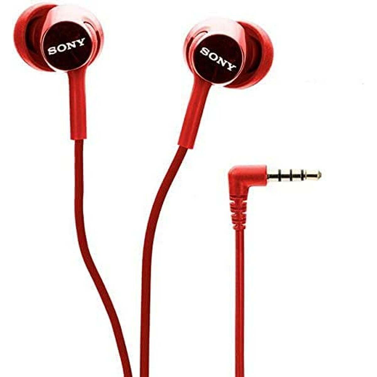 Sony Headphones With Microphone Sony Mdr-Ex155Ap Red