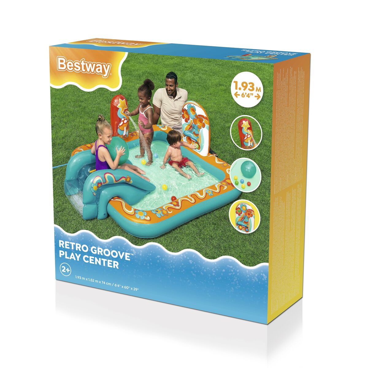 Bestway Inflatable Pool Hippie Play Park 193X152X74 Cm +2 Years Garden 53164