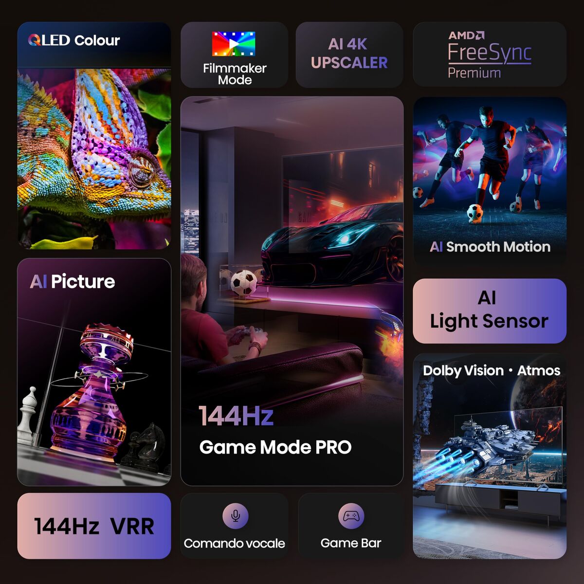 Hisense Smart Tv Hisense 65E7Q Pro 4K Ultra Hd 65" Led Hdr D-Led Qled