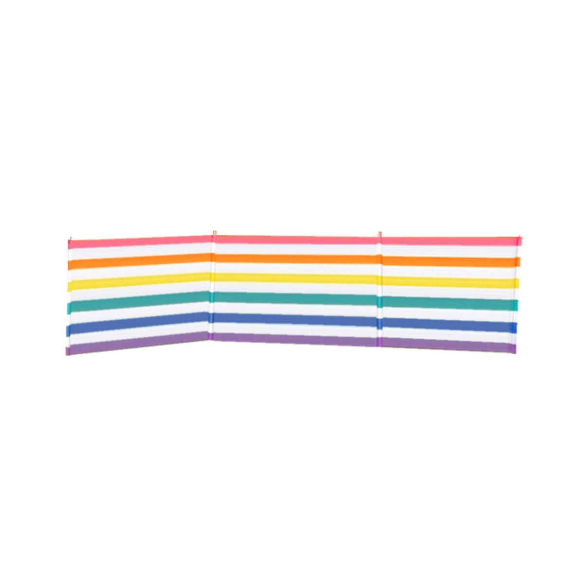 Marbueno Windbreak 4 Poles Steel Polyester Stripes 360X80 Cm Beach, Pool, Garden, Camping 10496