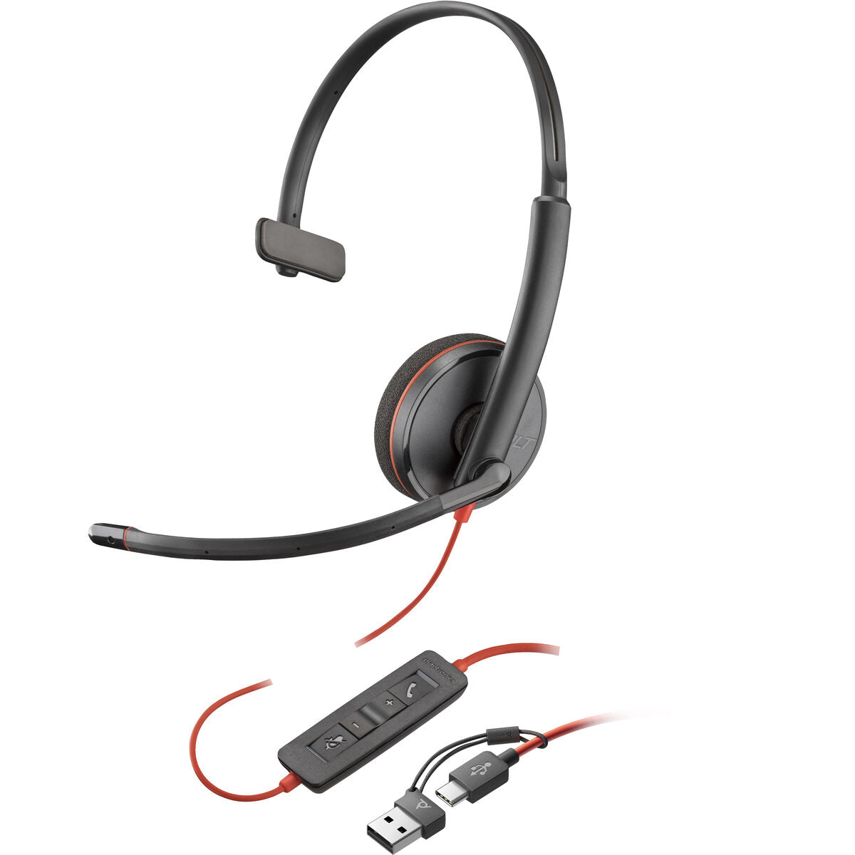 Poly Headphones With Microphone Poly 8X214Aa Black