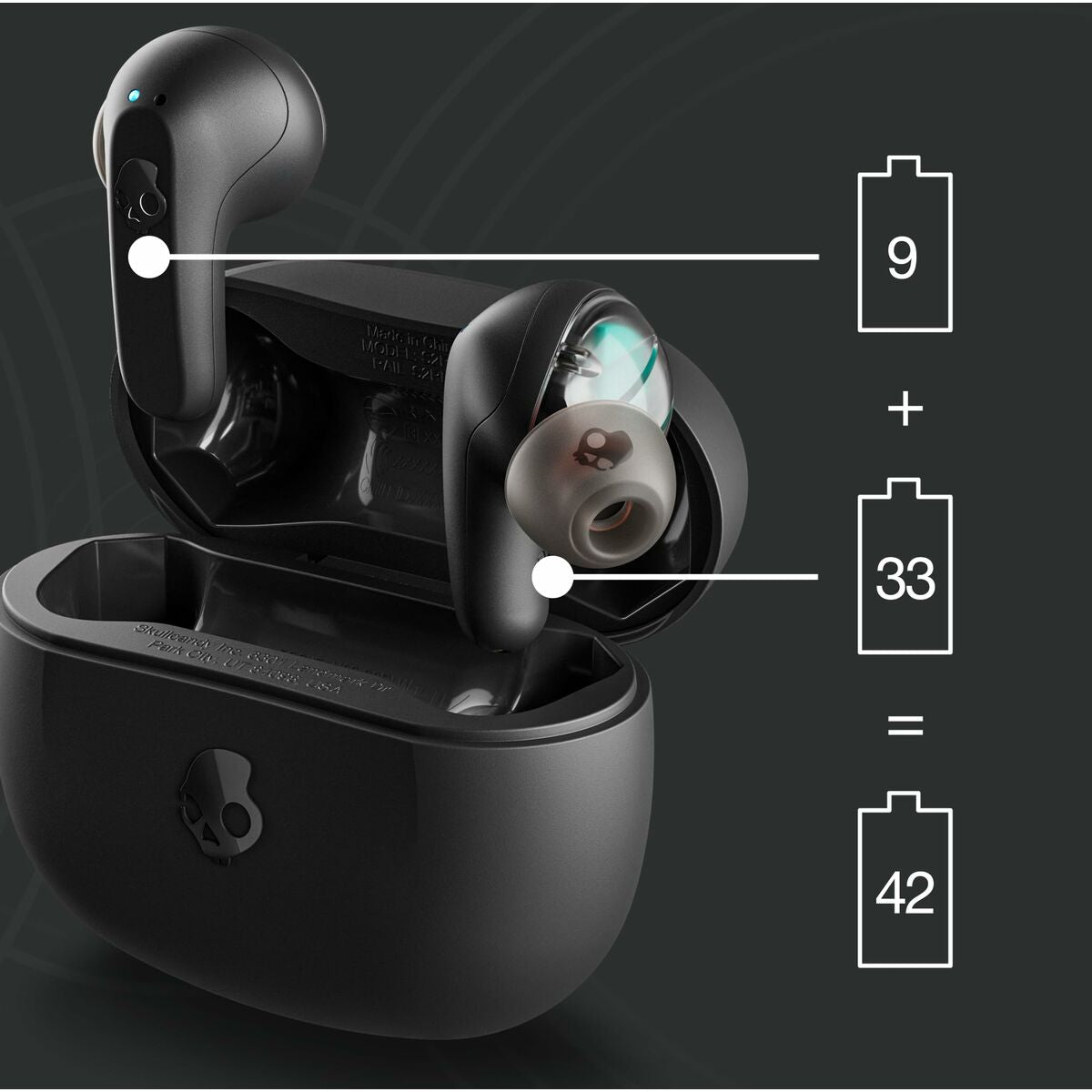 Skullcandy In-Ear Bluetooth Headphones Skullcandy S2Rlw-Q740 Black