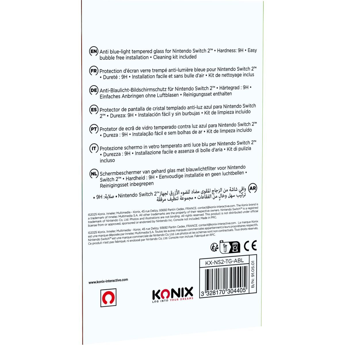 Konix Screen Shield For Nintendo Switch 2 Konix