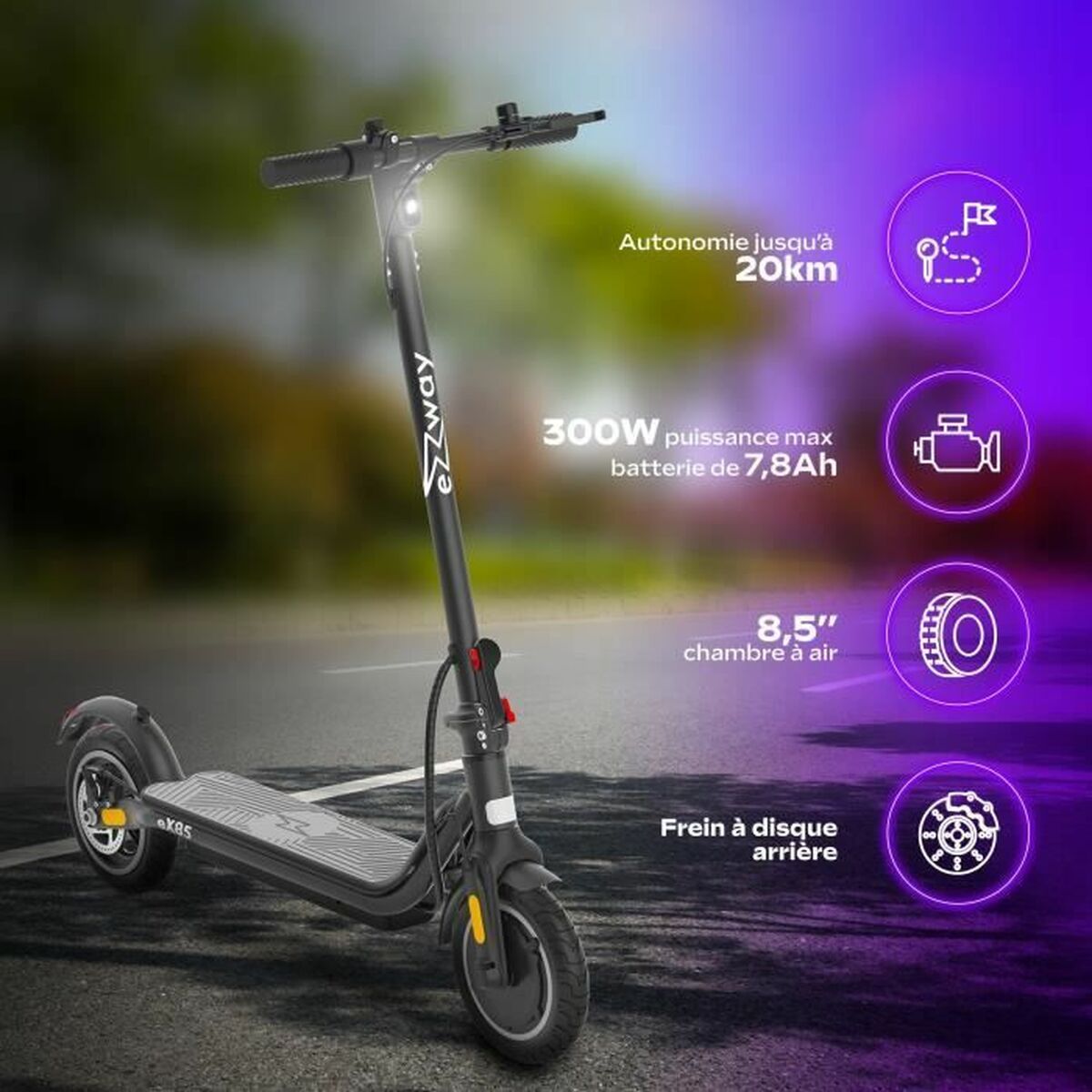 Ezway Electric Scooter Ezway Black 450 W 25 Km/H