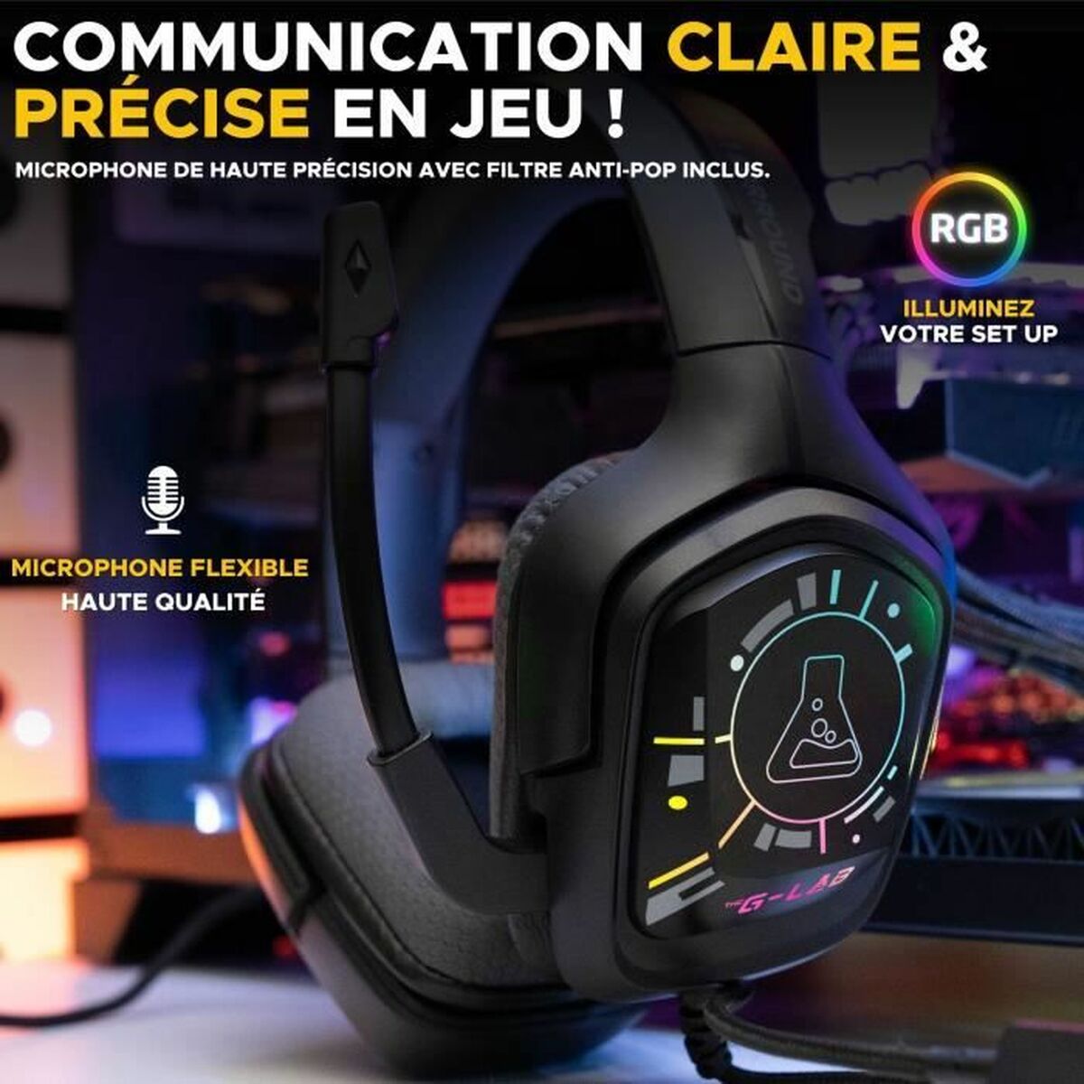 The G-Lab Headphones With Microphone The G-Lab Korp Cobalt 7.1