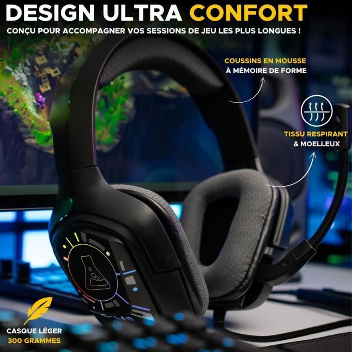 The G-Lab Headphones With Microphone The G-Lab Korp Cobalt 7.1