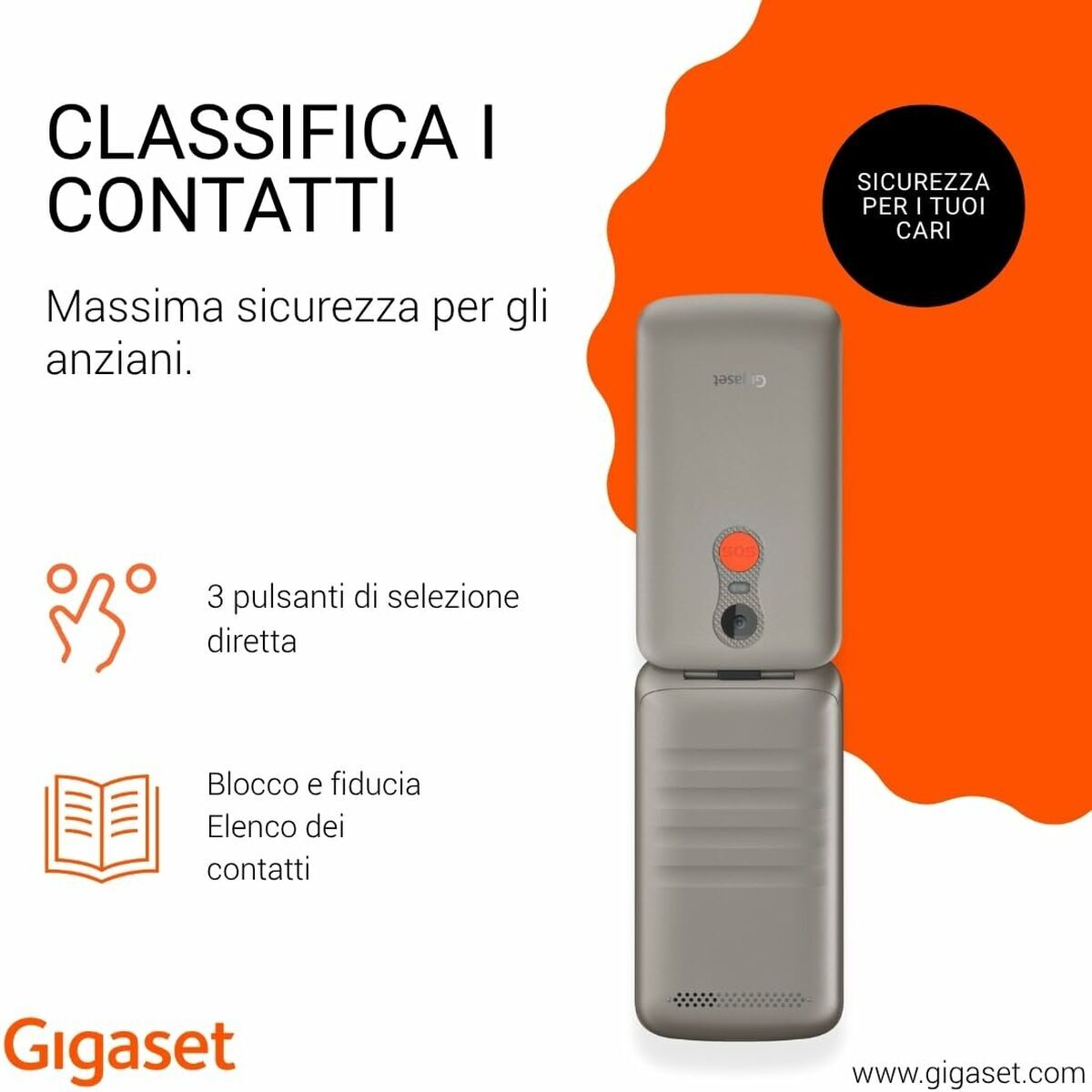 Gigaset Smartphone Gigaset Gl595 Grey 2,8"