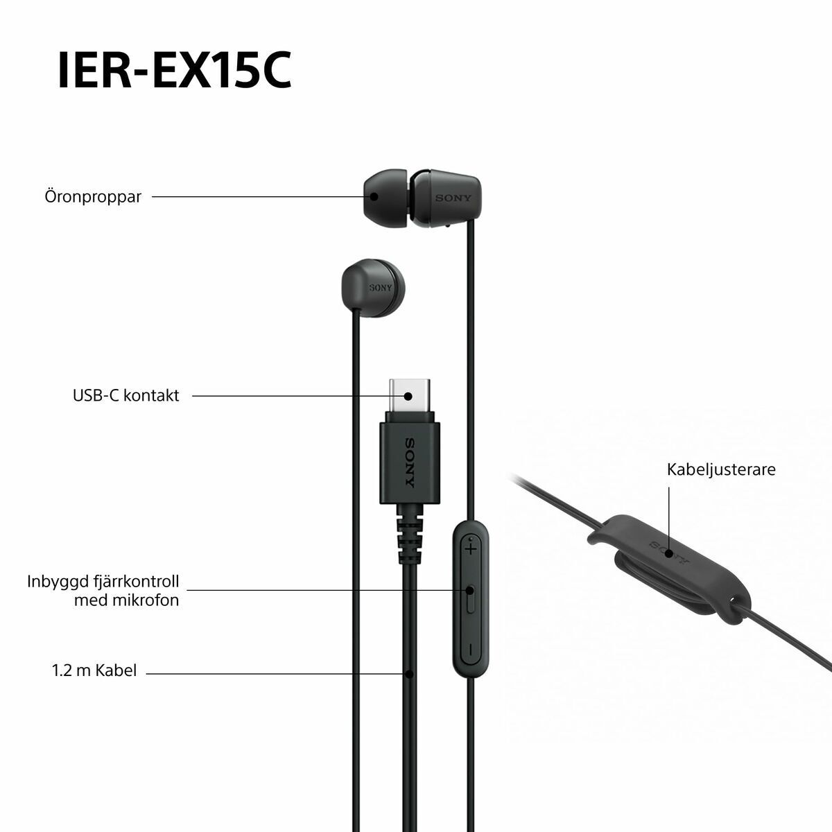 Sony Headphones Sony Ierex15Cw White