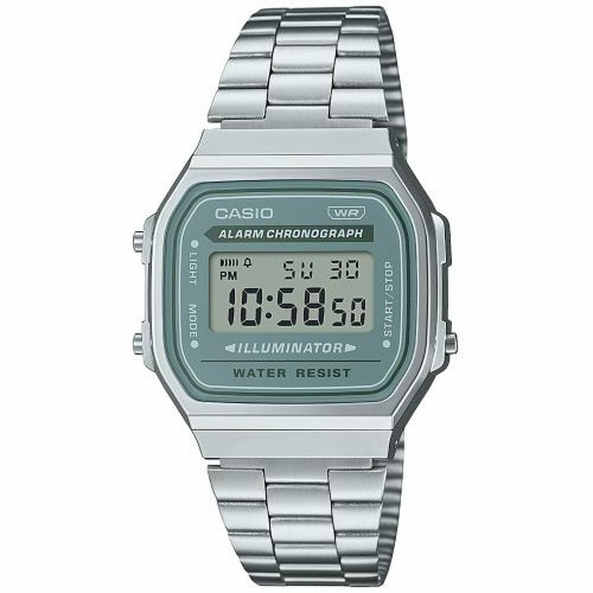 Casio Unisex Watch Casio A168Wa-3Ayes Green Silver (Ø 35 Mm)