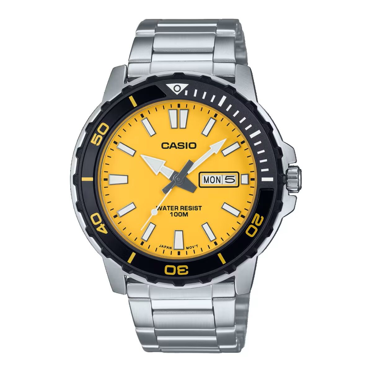 Casio Men's Watch Casio Diver Yellow Silver
