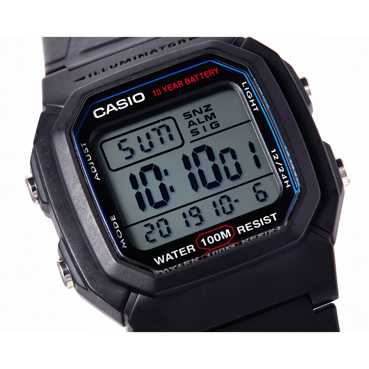 Casio Men's Watch Casio Bruni Basics-Clear W-800H-1Aves Alarm Stopwatch Alarm Clock