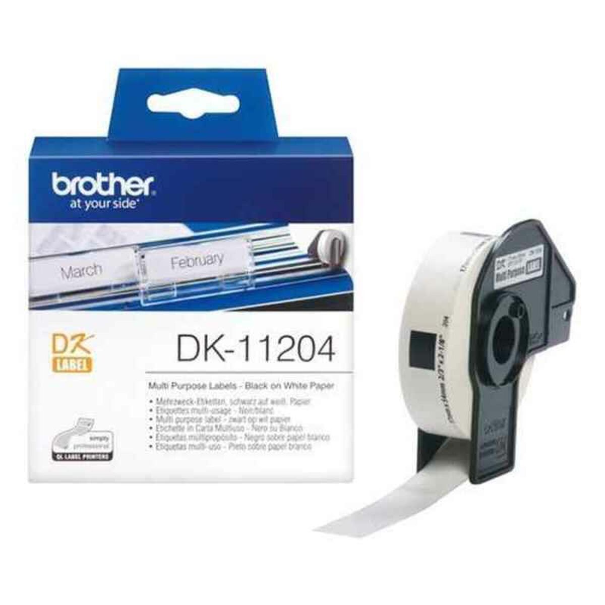 Brother Multipurpose Printer Labels Brother Dk11204 White Paper