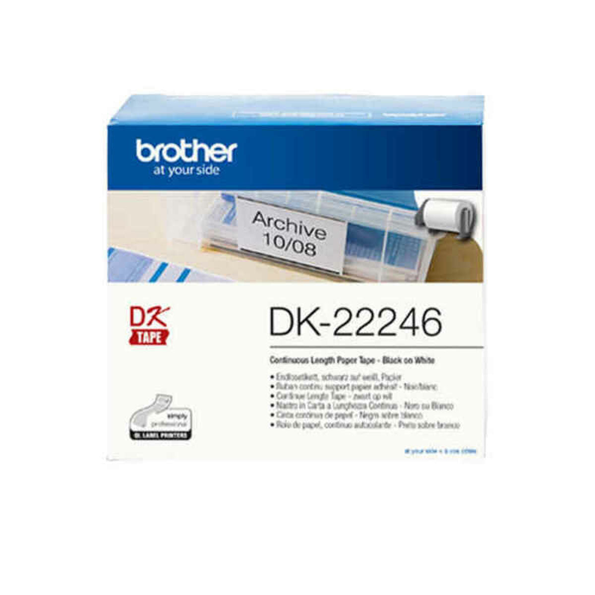 Brother Printer Labels Brother Dk22246 White Black