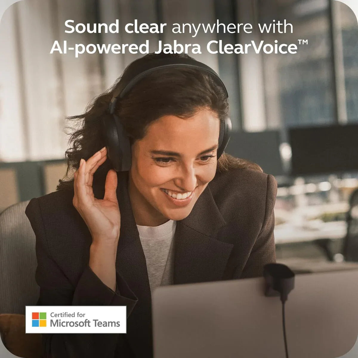 Jabra Bluetooth Headband Headphones Jabra Evolve3 85 Black