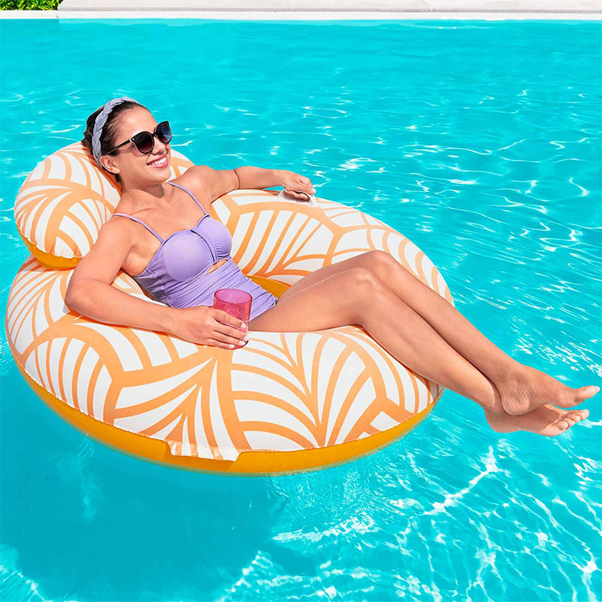 Bestway Inflatable Pool Chair Bestway Deluxe 118 X 117 Cm Orange