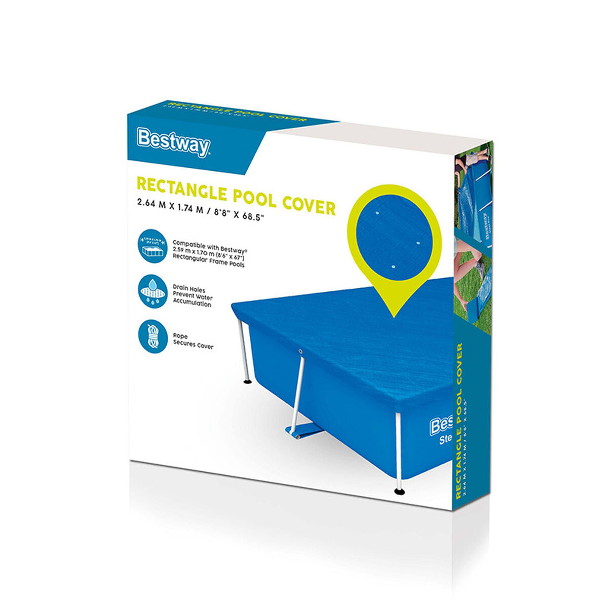 Bestway Swimming Pool Cover Bestway Blue 259 X 170 X 61 Cm