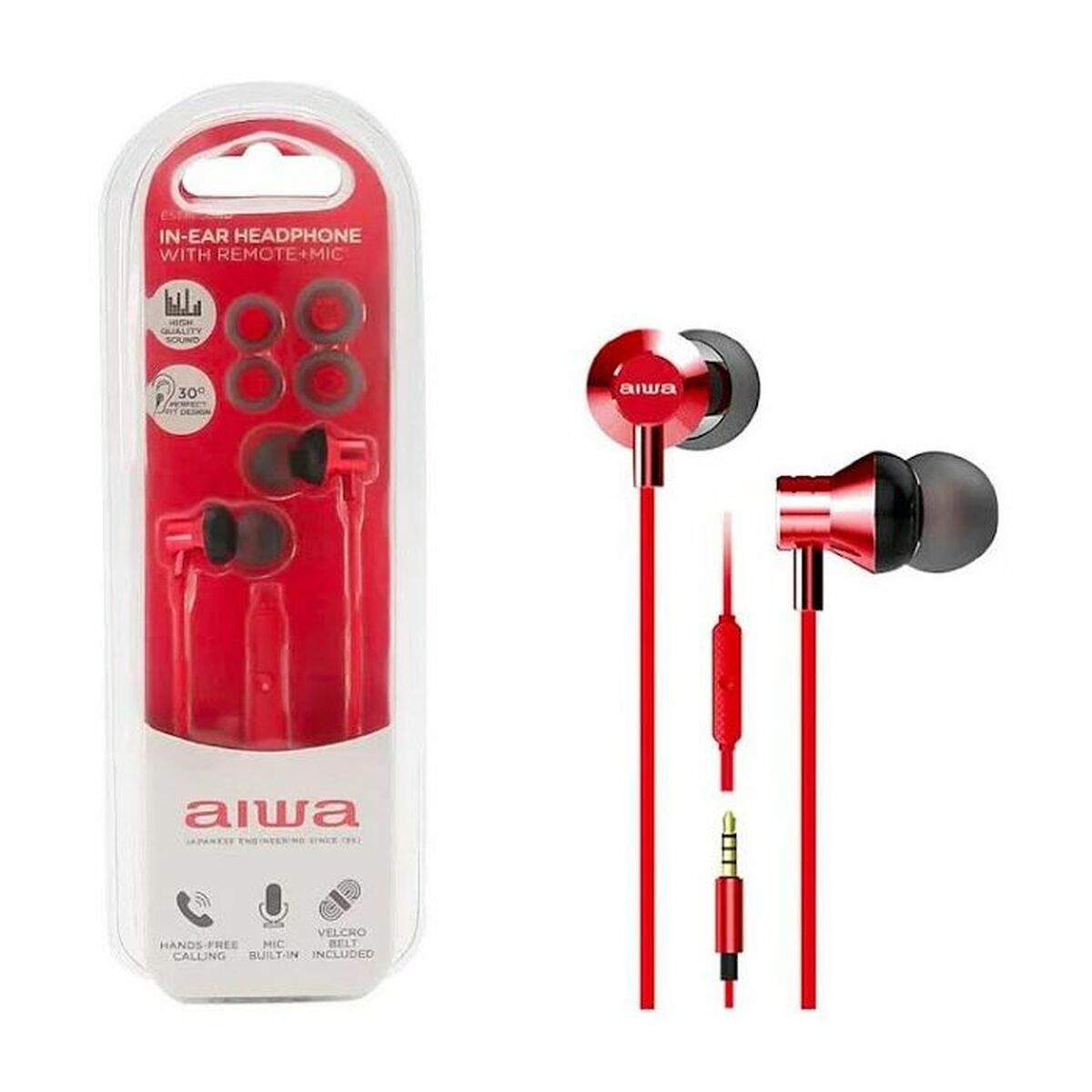 Aiwa Headphones Aiwa Estm50Rd Red
