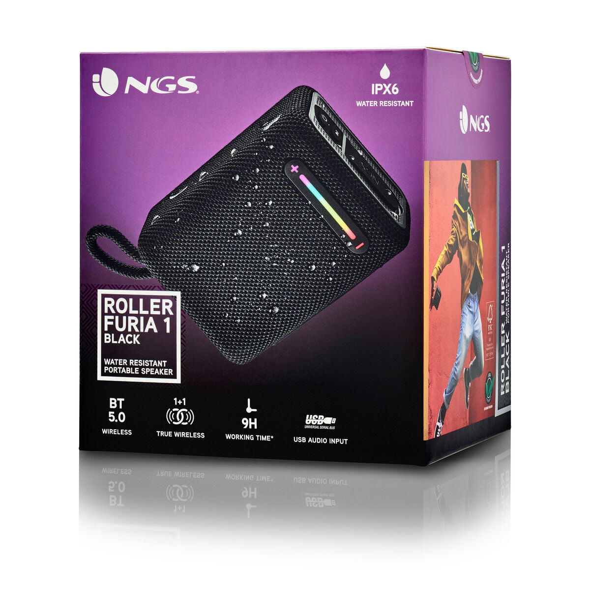 Ngs Portable Bluetooth Speakers Ngs Roller Furia 1 Black Black 15 W