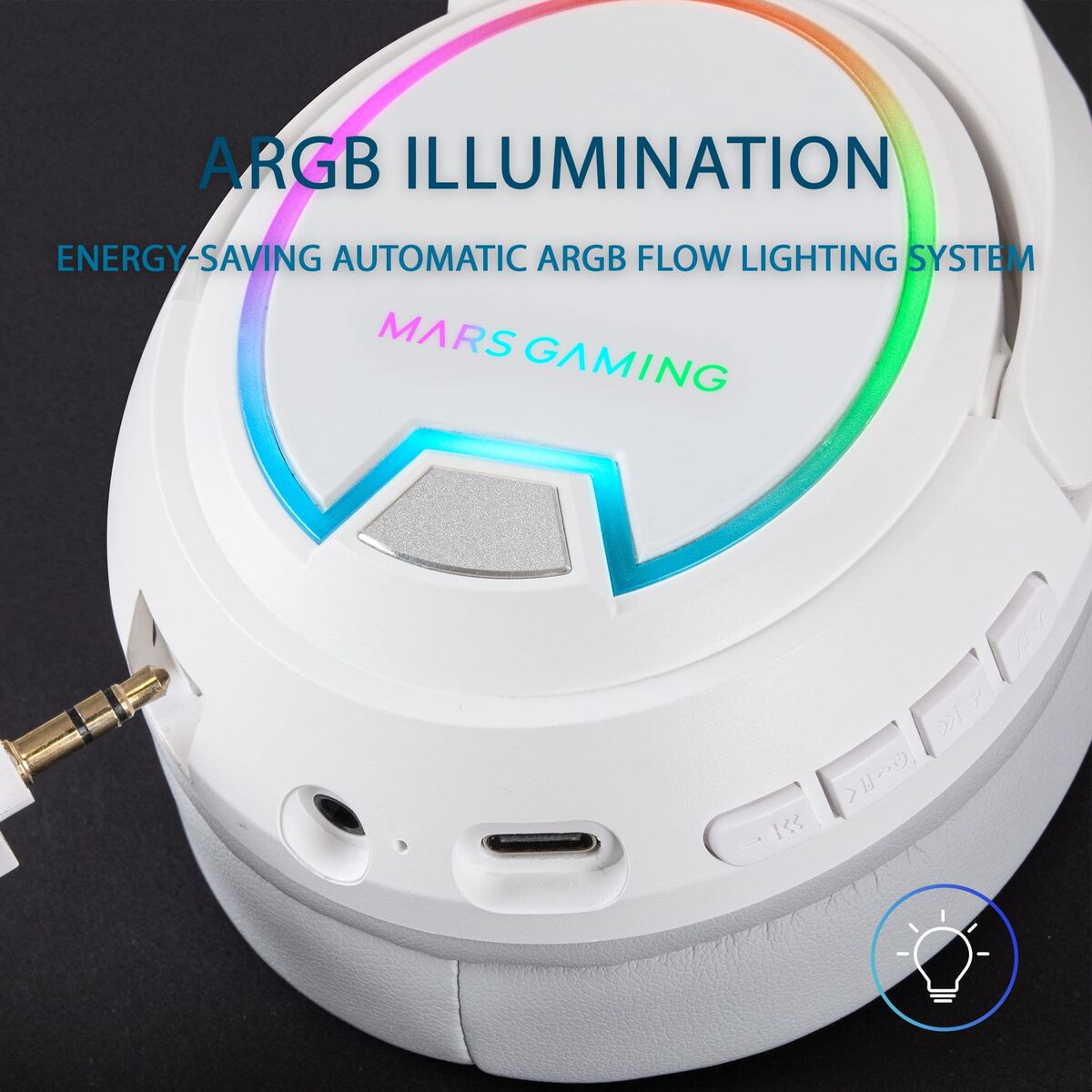 Mars Gaming Headphones With Microphone Mars Gaming Mhw-100 White