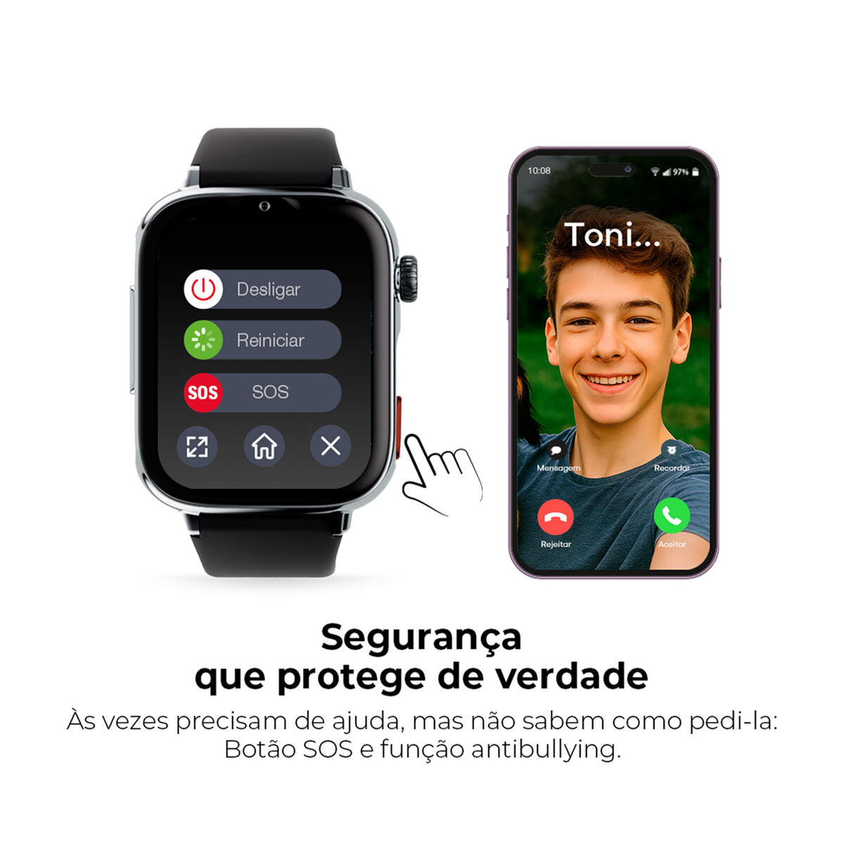 Save Family Smartwatch Save Family Sw+2 B/Sbb 1,44” White Black