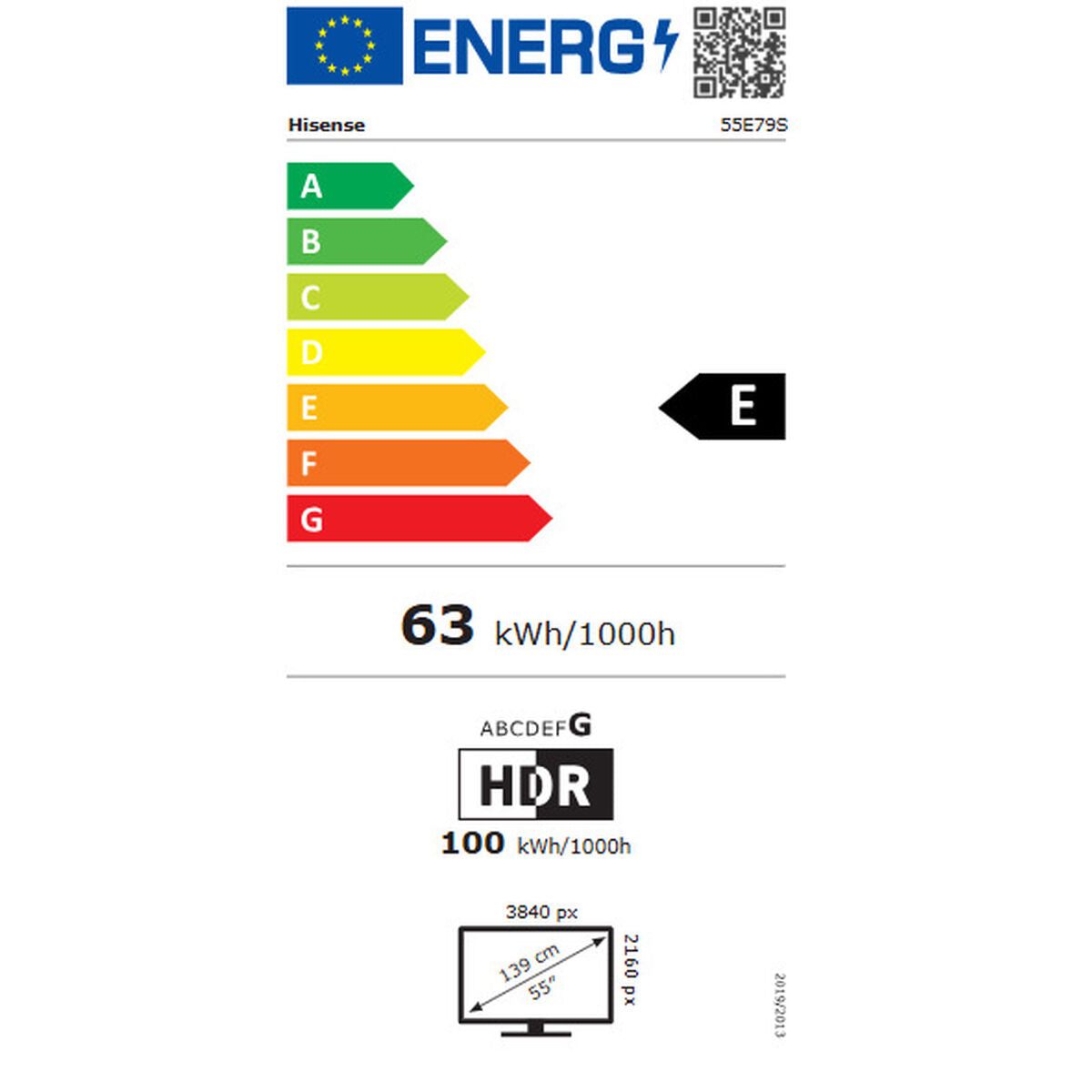 Hisense Smart Tv Hisense 55E79S 3840 X 2160 Px 55" Hdr10+ Dvb-T2 Qled Dvb-S2