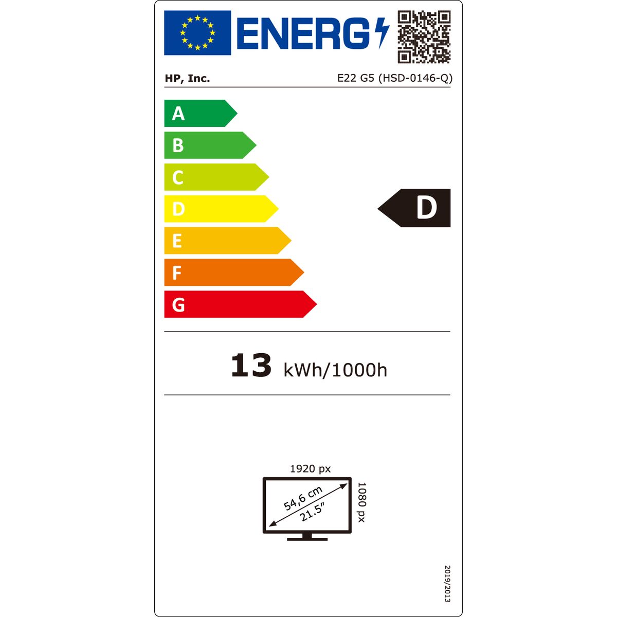 Hp Monitor Hp E22 G5 Full Hd 21,5" Led